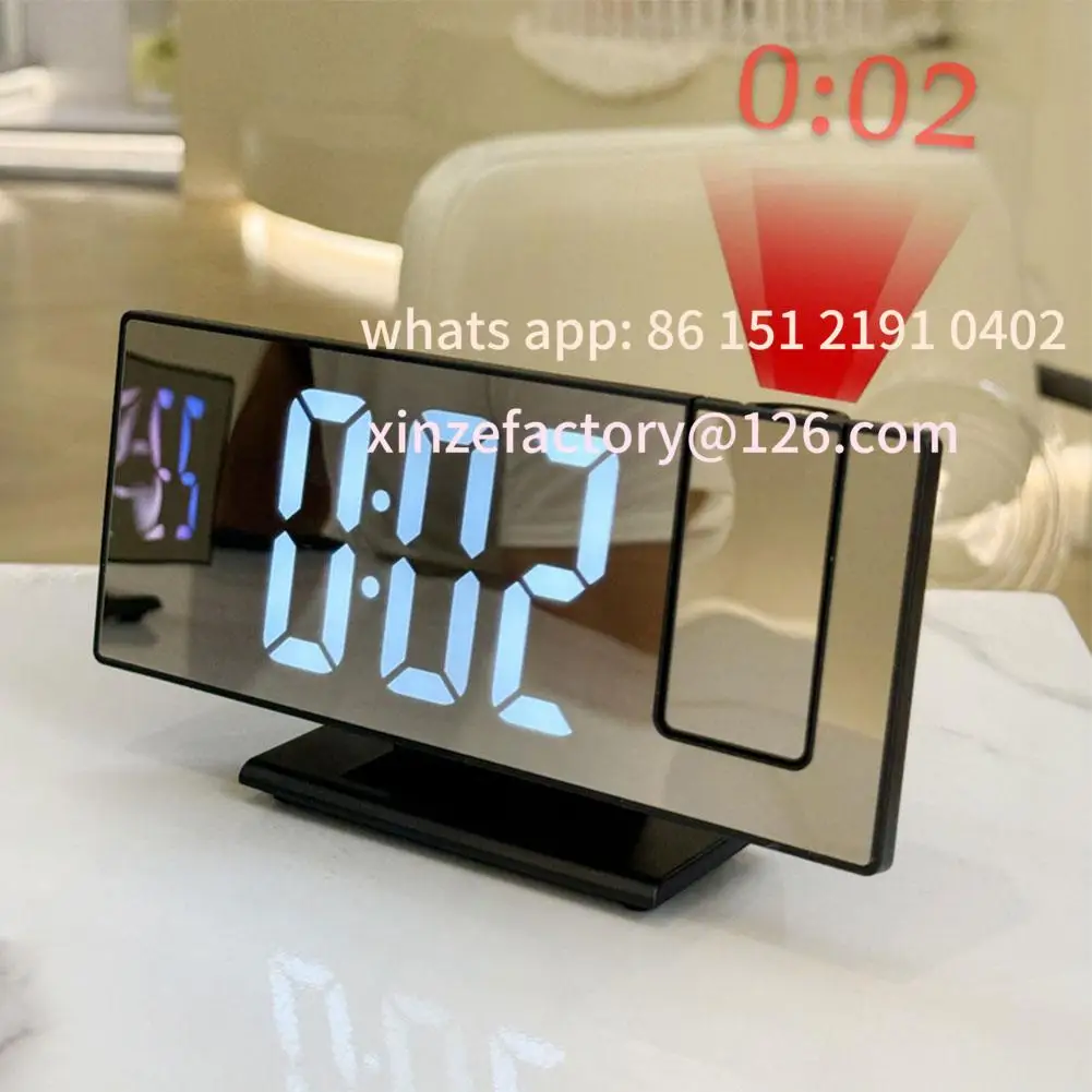 Customizable Digital Alarm Clock Weather Station Temperature Humidity Weather Forecast USB Powered Projector Home