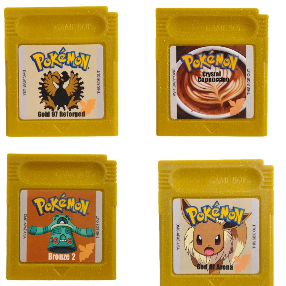 การ์ดเกมโปเกมอน GBC 16 บิต รุ่นอเมริกา ทีมร็อคเก็ต เอ็ดมอน โกลด์ 97 รีฟอร์จ คริสตัลคาลอส สำหรับ GBC GBA ของขวัญปีใหม่สำหรับเด็ก