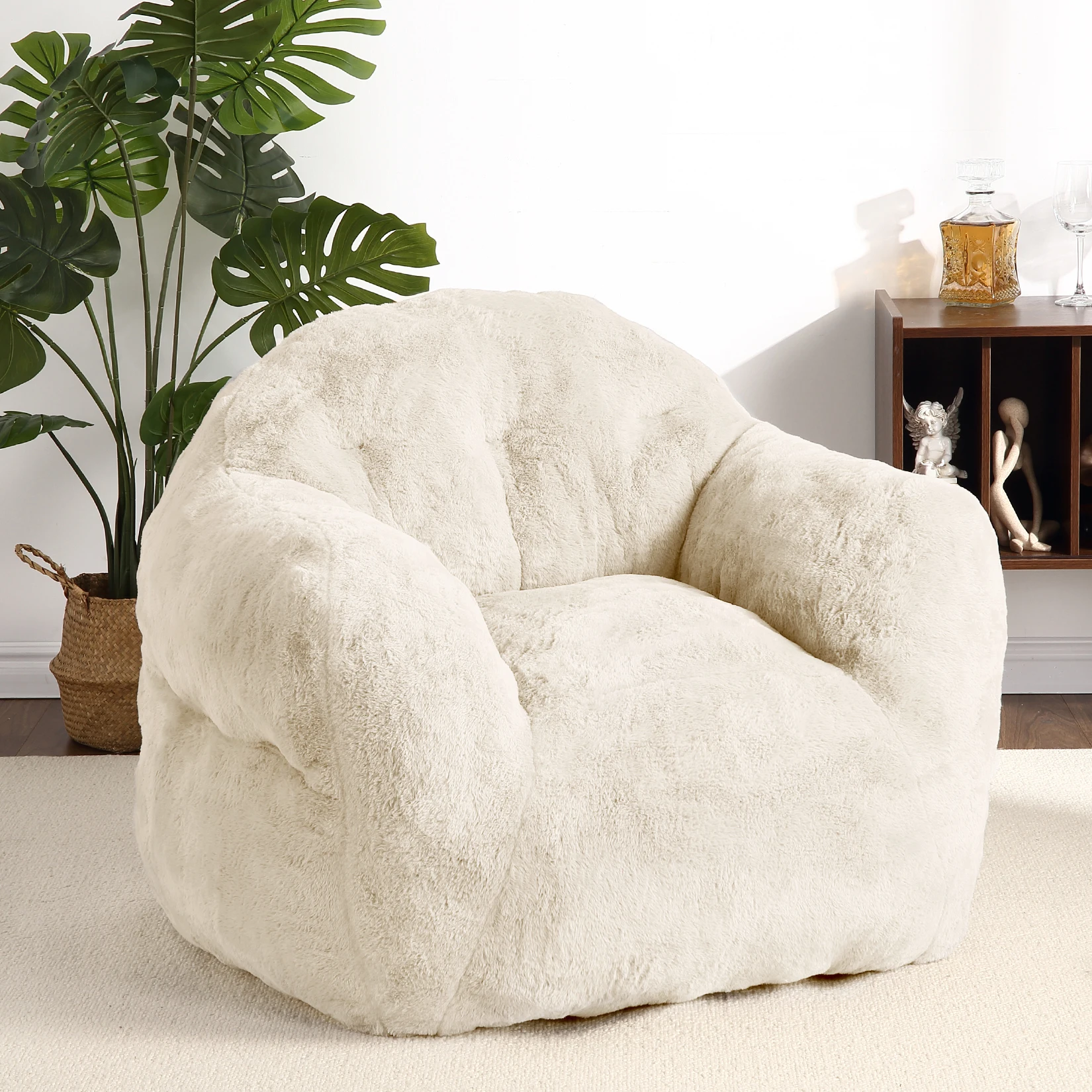 Sillón Puff Gigante, Sofá Puff Suave con Relleno de Espuma de Alta Densidad Incluido, Cómodo Sillón Puff para Sala de Estar