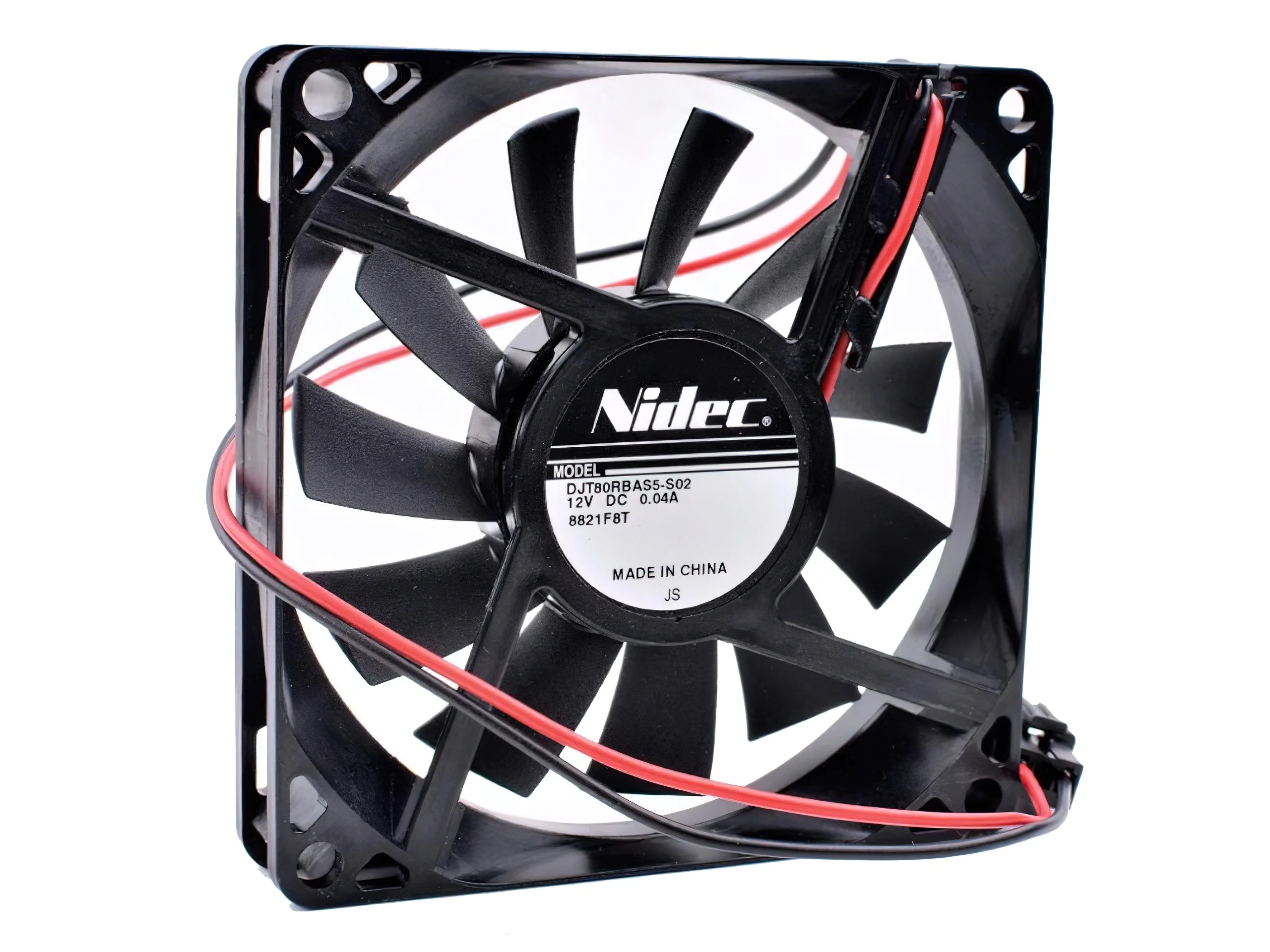 Nidec DJT80RBAS5-S02 8cm 8015 12V 0.04A Cooling Fan for Inverter