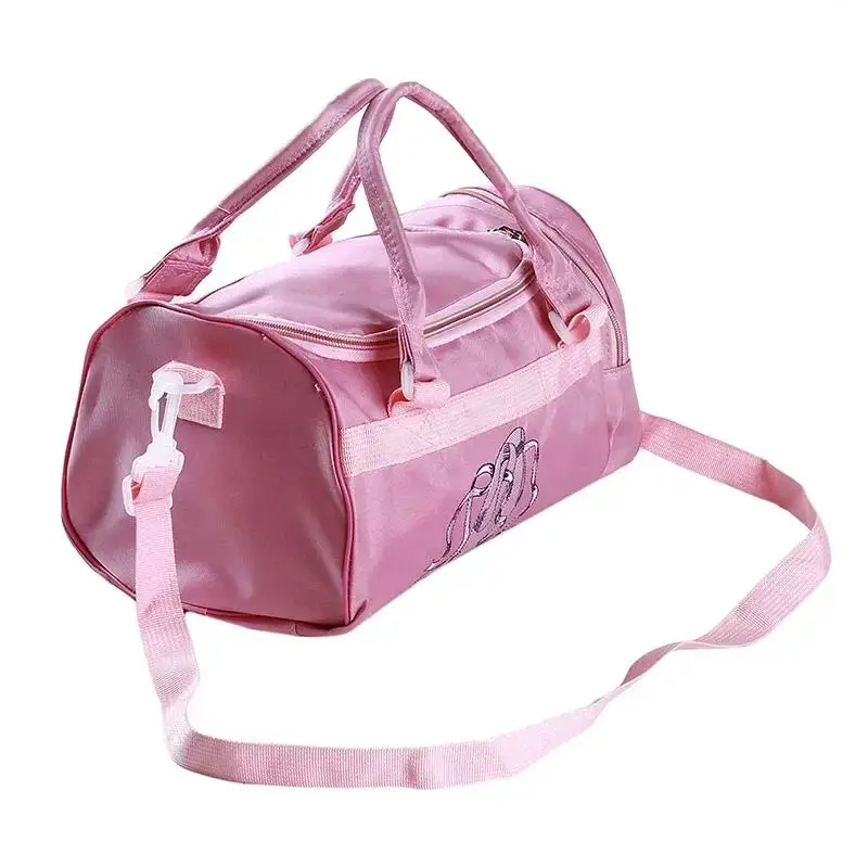 Practical Bag for Girls Ballerina Pink Lace Duffel Ballet Class Crossbody Name Embroidery Handbag Shoulder Bags