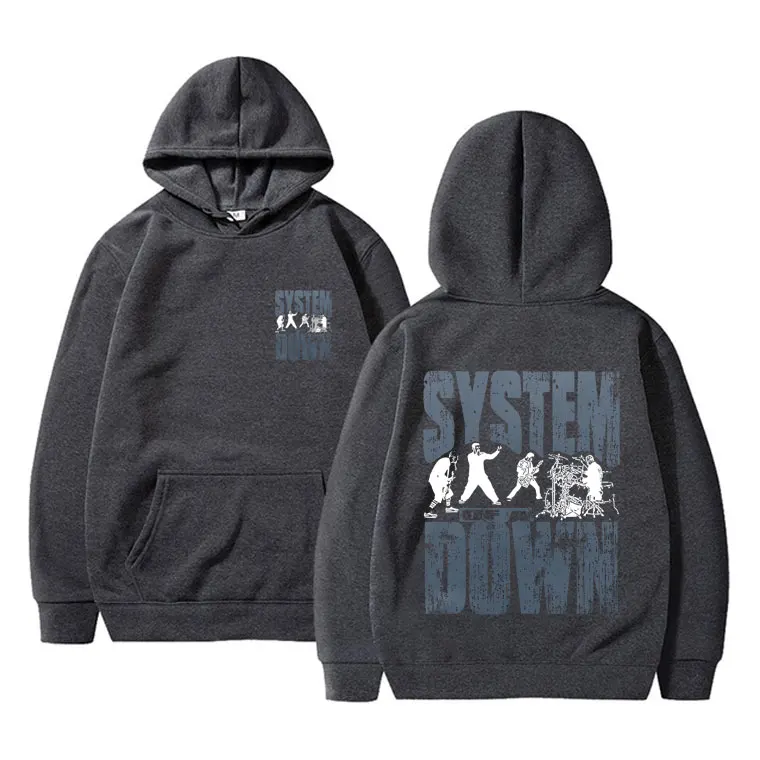 90s Vintage Rock Band System of A Down Print Hoodie Unisex Casual Sweatshirt Men Women Alternative Metal Music Pullover Hoodies