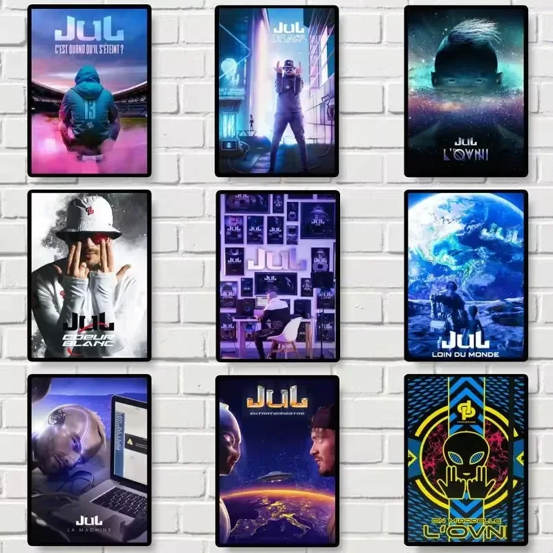 Jul C'Est Quand Qu' Il S'eint مغني الراب المشارك الطباعة جدار صور غرفة المعيشة ديكور المنزل اللوحة #1