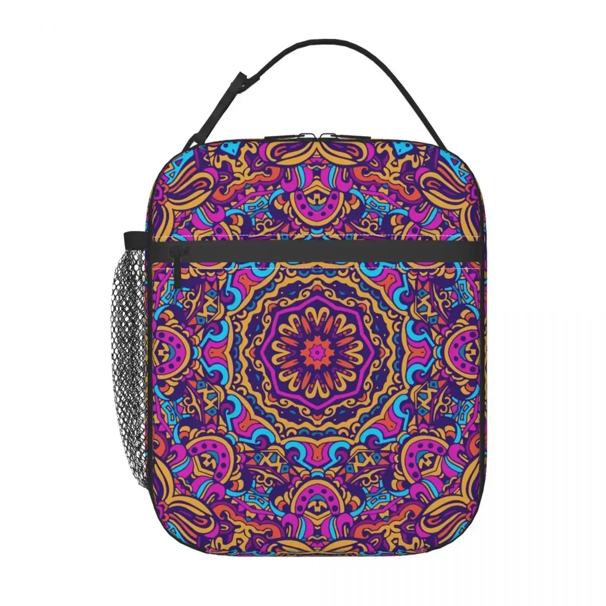 

Vintage Ethnic Lunch Bag For Children Colorful Tribal Lunch Box Casual Outdoor Picnic Cooler Bag Portable Oxford Tote Food Bags