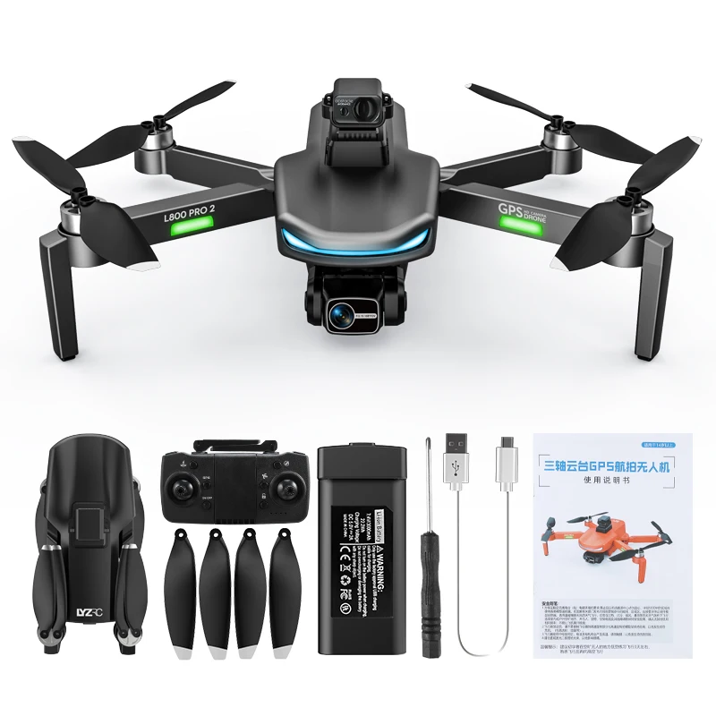 

L800 PRO2 Brushless Drone Professional 4K HD Camera WIFI 3-axis Anti-shake Gimbal GPS 5G Obstacle Avoidance Dron Toy 1200M