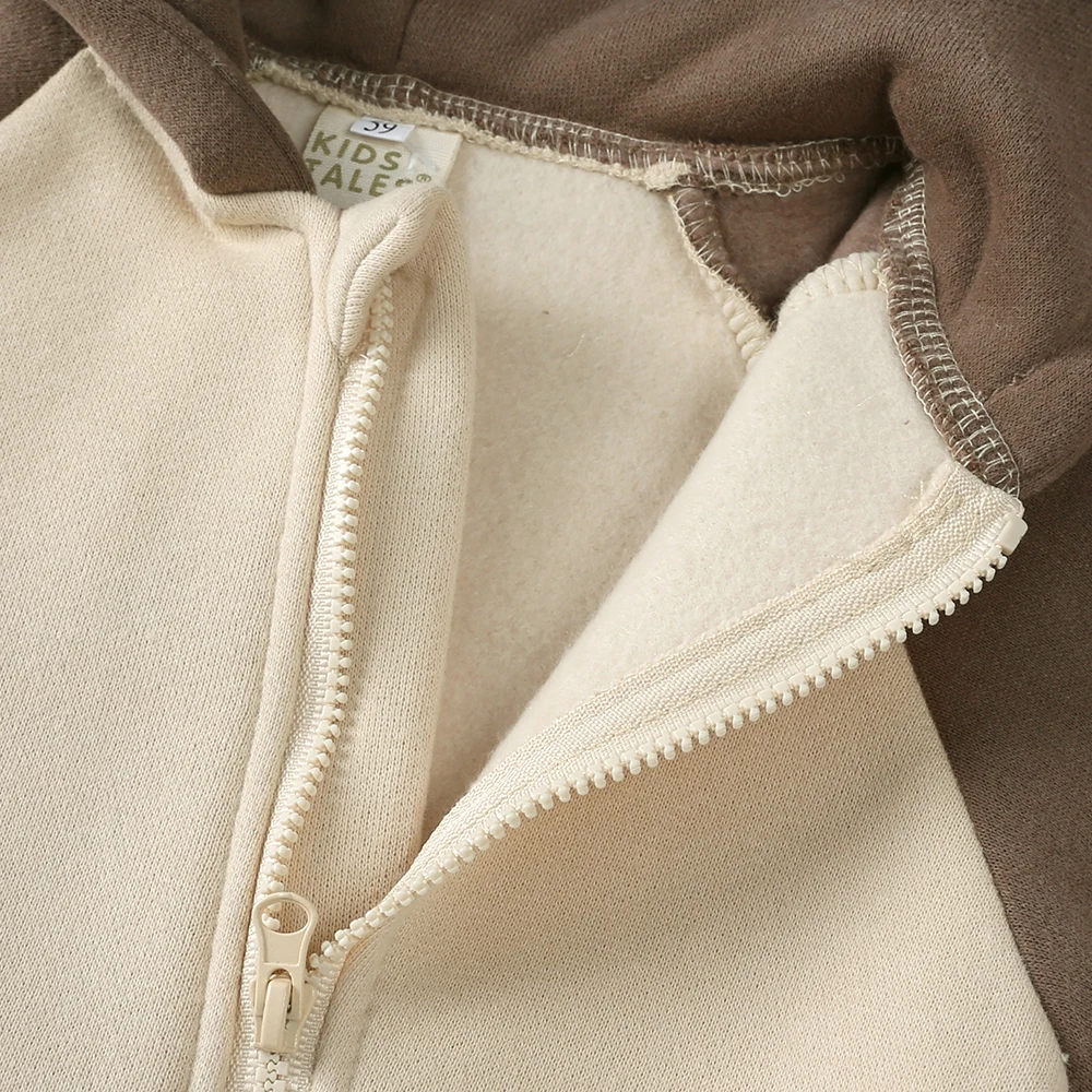 0-24M Nette Neugeborene Baby Strampler Winter Verdicken Fleece Warme Kleidung Infant Mit Kapuze Bär Onesie Kleinkind Junge mädchen Overalls Pyjamas – Detail 5