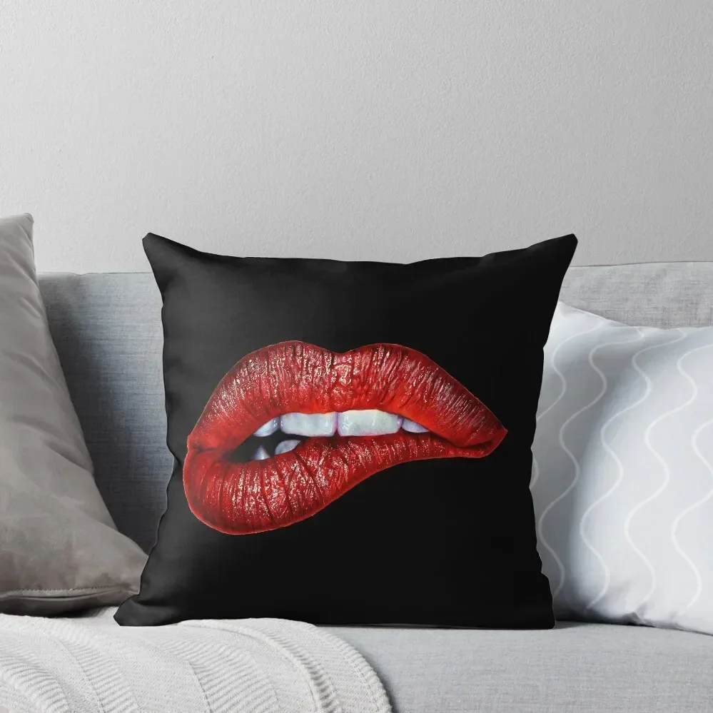 

Red Lips on Black Background Throw Pillow Luxury Pillow Cover Sofa Cushion Cover pillowcases for sofa cushions pillow