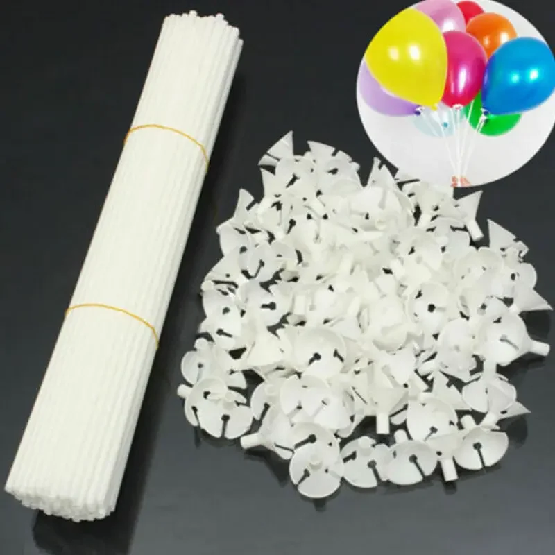 25pcs/set 28cm 32cm Balloon Stick Pole Plastic Rods Holder Cup Birthday Party Christmas Wedding Balloons Decoration Accessories