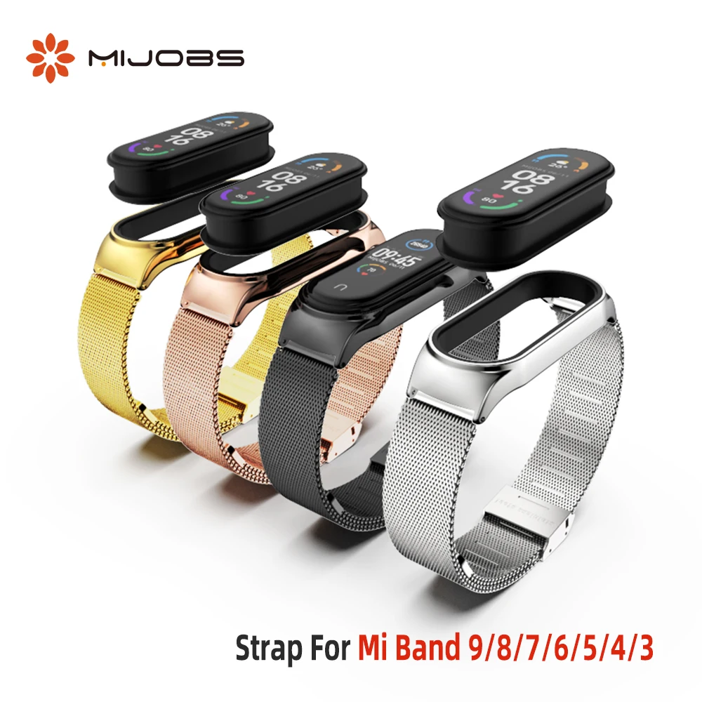 Mi Band 9 Strap for Xiaomi Mi Band 8 7 6 5 4 3 Bracelet Mi Band 7 Strap Metal Correa Miband 6 Pulseira Wristbands Replacement