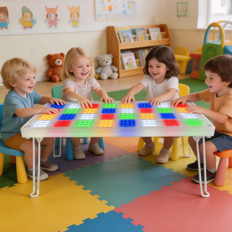 Children's, luminous activity table, touch-activated play table for sensory play and educational learning
