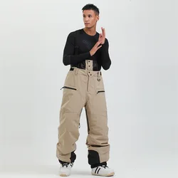 Gsou Sport all'aria aperta Montagna Pantaloni da sci femminili Inverno Impermeabile Uomo Donna Tuta da snowboard Bretella Pantaloni da neve Calore -40 gradi