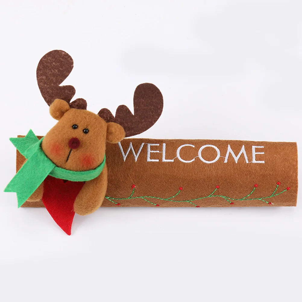 

2Pcs Refrigerator Handle Covers Felt Christmas Elk Design Protector Kitchen Appliance Door Handle Covers Protect from Stain Dirt