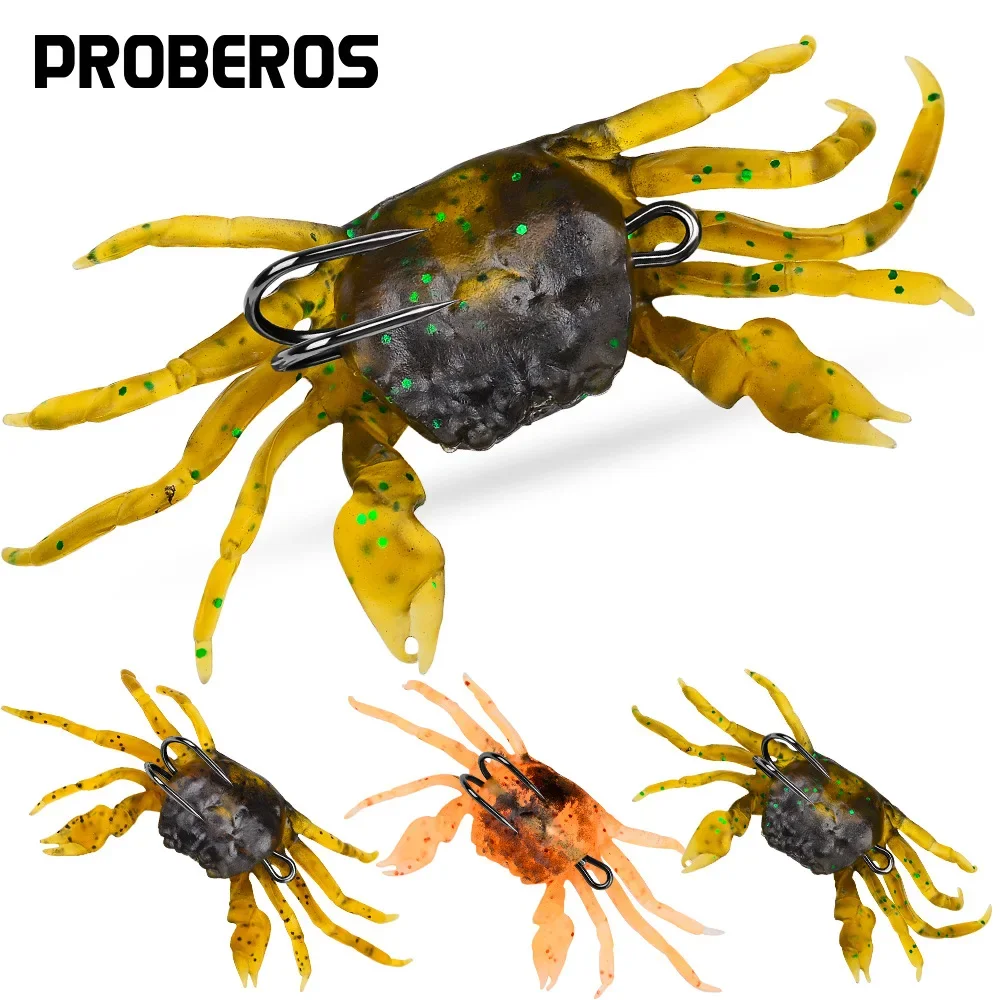 

PROBEROS 2pcs 13cm 32.5g Crab Lure 3DSimulation Crab Bait Artificial Bait Soft BaitBass Wrasse Cod Sea Fishing Hook TackleTool