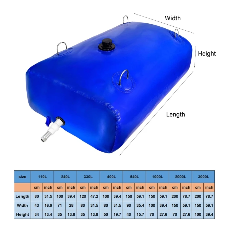 Draagbare waterzak met grote capaciteit, oplossing voor wateropslag in noodgevallen, waterzak voor droogtehulp en noodsituaties