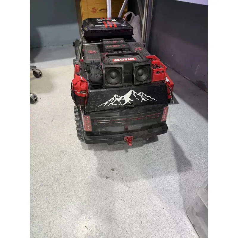 3D Printed Upgrade Accessories Rear Tailgate Plate with Snow Carbon Pattern for CROSSRC EMO XX2 XXL2 1/5 RC Rock Crawler