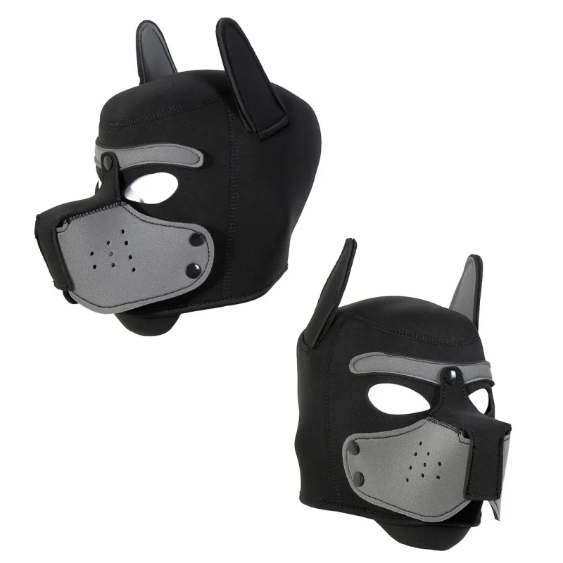 10 kleuren Puppy Cosplay Kostuums van Latex Gewatteerde Hond Masker Volledige Hoofd Kap Masker Met Oren Voor Mannen Vrouwen Hond rollenspel Games