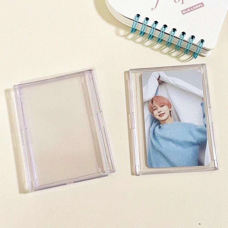 JESJELIU INS Acrylic Transparent Photocard Holder Korean Idol Photo Protection Sleeve Clear Photos Display Small Photo Frame