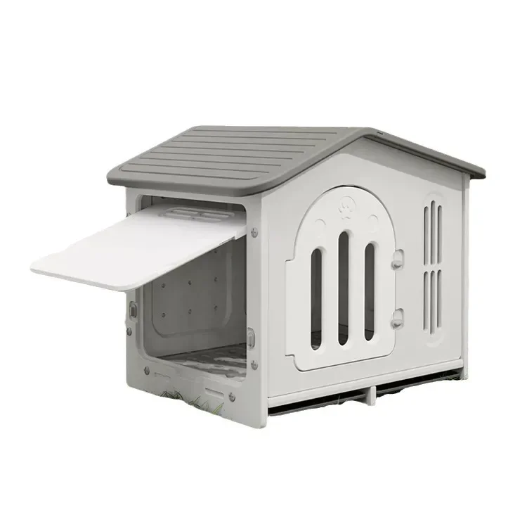 Washable Outdoor Indoor Pet Kennel Rainproof Dog Cage Pet Villa House With Feeder Bowl Houses & Furniture