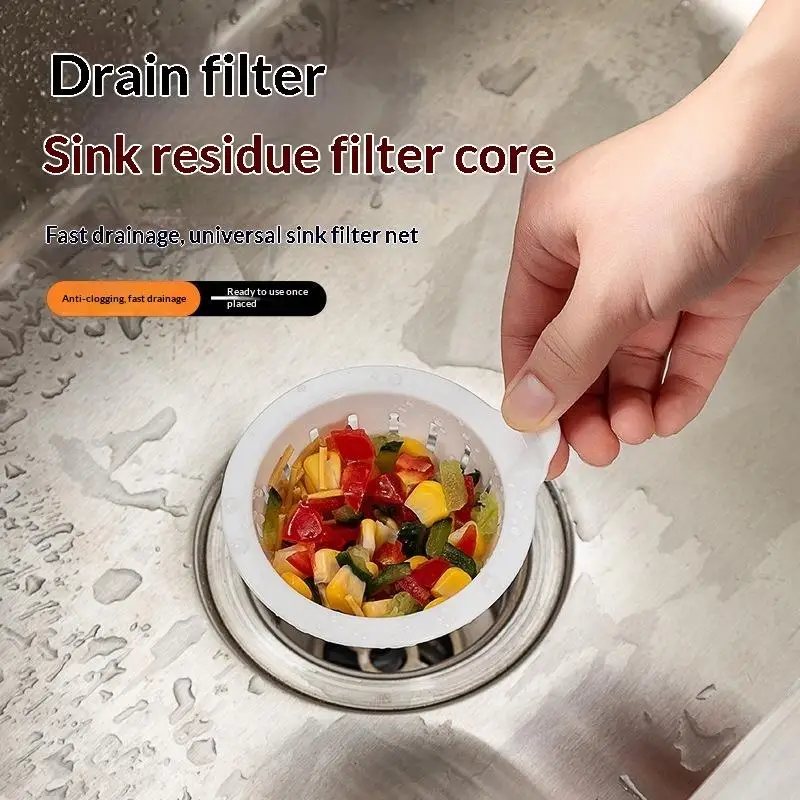 1pcs Drain Basket With Handle Kitchen Sink Strainer Food Slag Strainer Drain Trap Convenient Creative Kitchen Supplies
