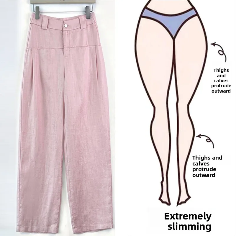 

Женские летние новые свободные брюки-бананы больших размеров из льна, однотонные, универсальные, с широкими штанинами, с высокой талией, прямого кроя