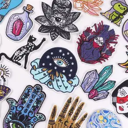 Magic Evil Eye Iron On Patches For Clothing Thermoadhesive Patches Embroidery DIY Ironing Stickers Diamond Fusible Patch