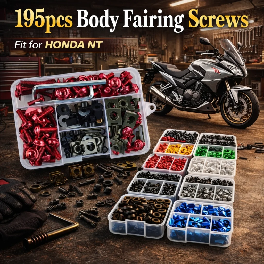 195pcs Motorcycle Fairing Bolts Body Screws Nuts For Honda NT1100 NT 1100 2022 2023 Kit Aluminum CNC Fasteners Clips Set