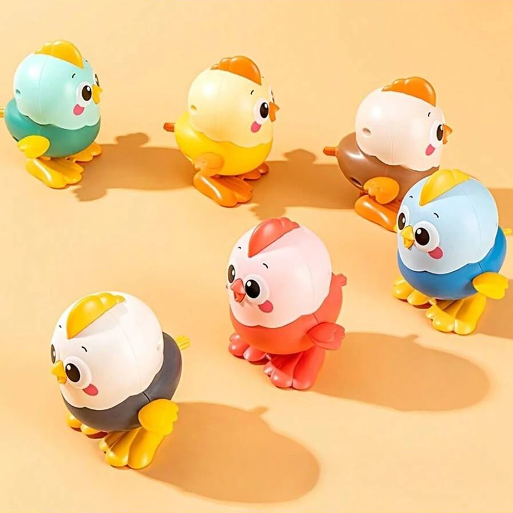 Novità giocattolo di pollo che salta del fumetto a orologeria, giocattolo strisciante interattivo per bambini, durevole e divertente, regali di compleanno del giocattolo del bambino