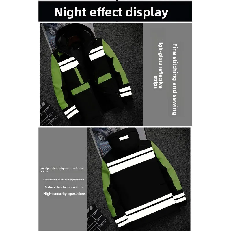 

Custom Workwear Jacket Reflective Print, Winter Thermal Cotton Coat, Outdoor Cold Proof Labor Uniform, Freezer Warehouse Parka