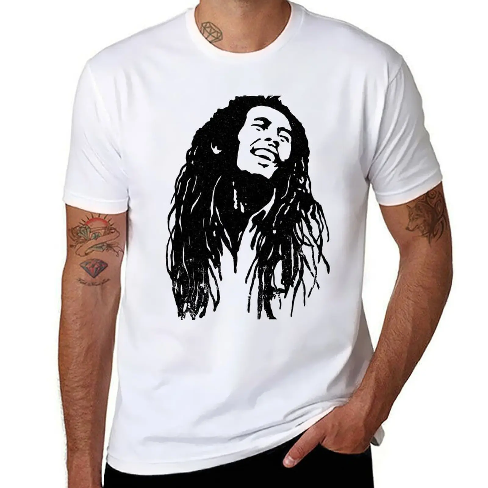 

Bob Marley Iconic T-Shirt T-Shirt t shirts for man slim fit t shirt man cotton T-Shirt