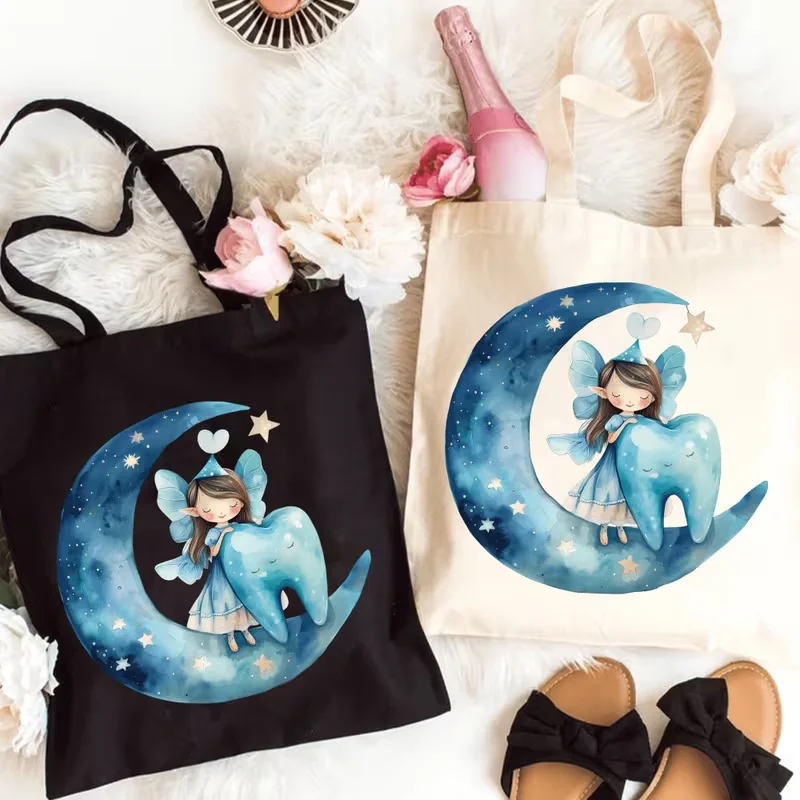 

Холщовая большая сумка Зубной феи, прочный подарок для стоматологического помощника большой емкости, модная простая стильная сумка для вечеринки на открытом воздухе для пикника