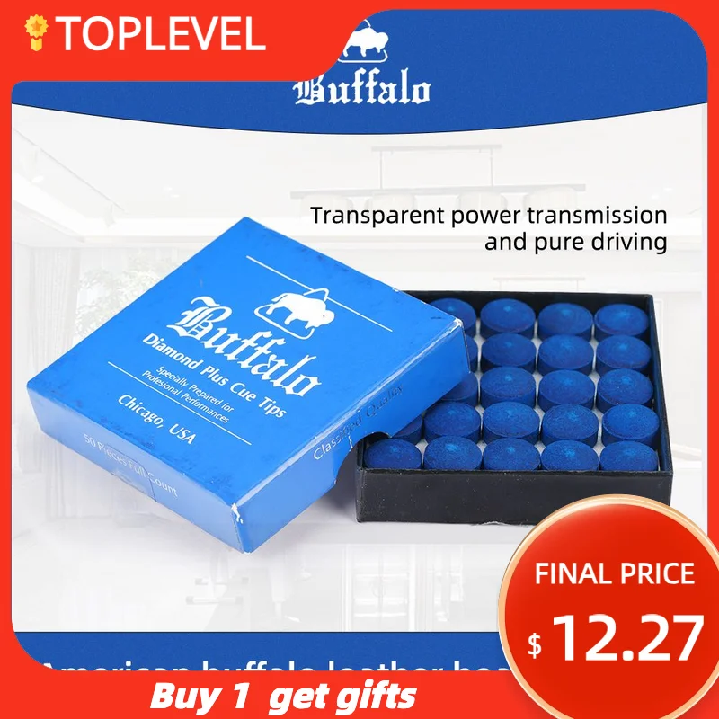 

Original USA Buffalo Snooker Tips, 11mm, 13mm, Medium Blue Diamond Plus Tips, Carom Pool Accessories