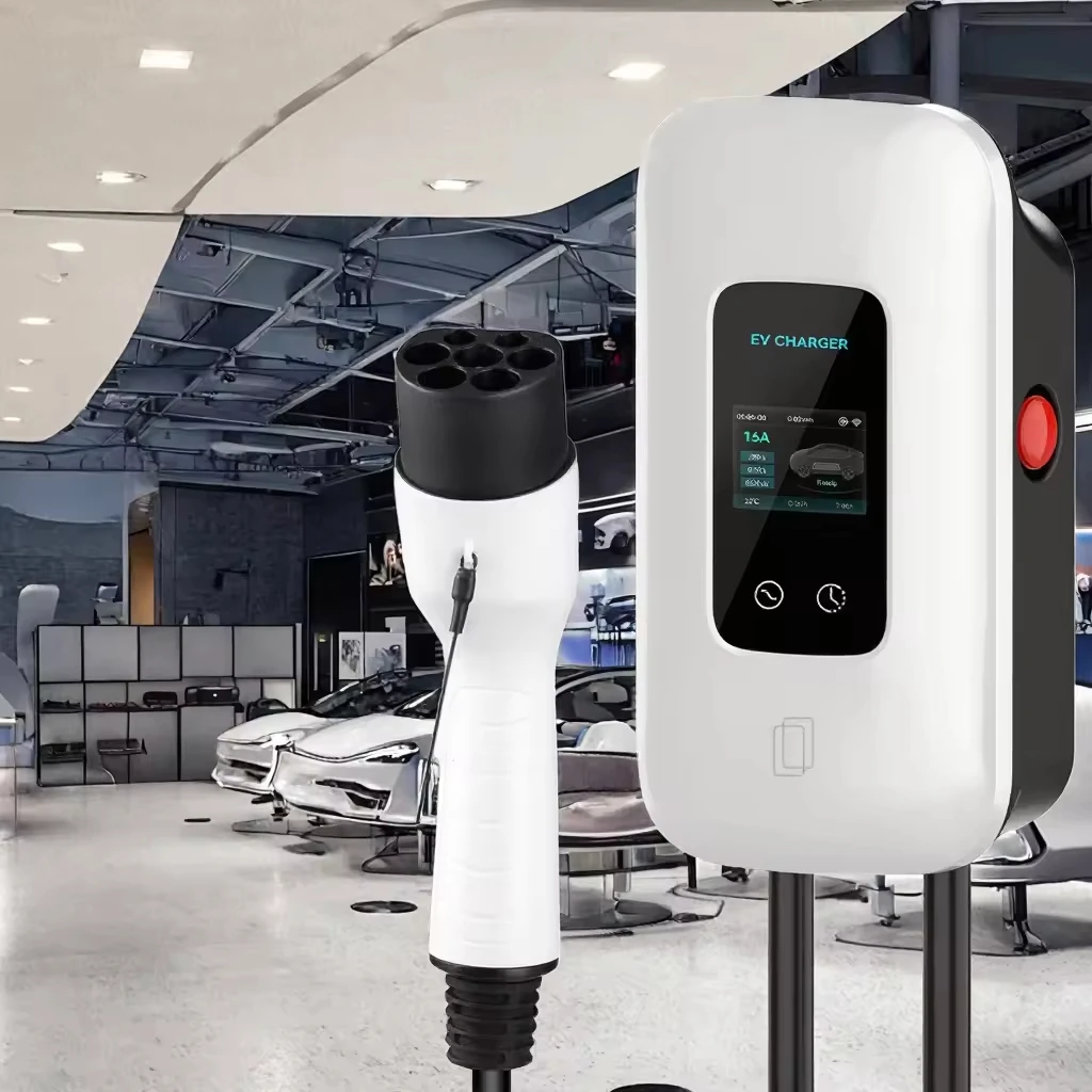 

Adjustable Fast Charging Station 220V AC 7KW 16A Wall-Mounted EV Charger 5m Cable CCS IP55 BYD Cars New 16A Wall-Mounted EV