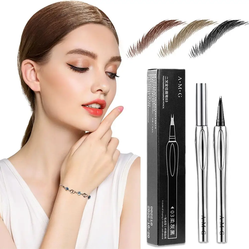 2 Vorken Vloeibare Wenkbrauw Pen Onderste Wimper Eyeliner Aegyo-sal Haarlijn Potlood Waterdicht Natuurlijke Wilde Wenkbrauwen Ogen Schoonheid