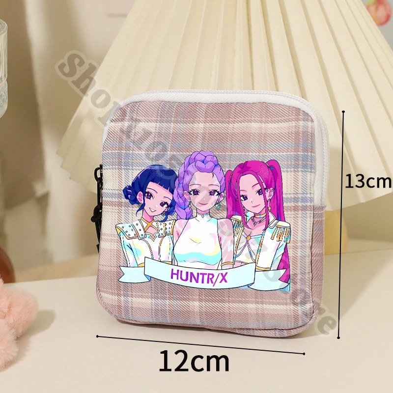 KPop Demon Hunters-bolsa de almacenamiento bonita de dibujos animados para niños, Cable de datos para mujeres y niñas, contenedor organizador de cosméticos, monedero para niños, regalos