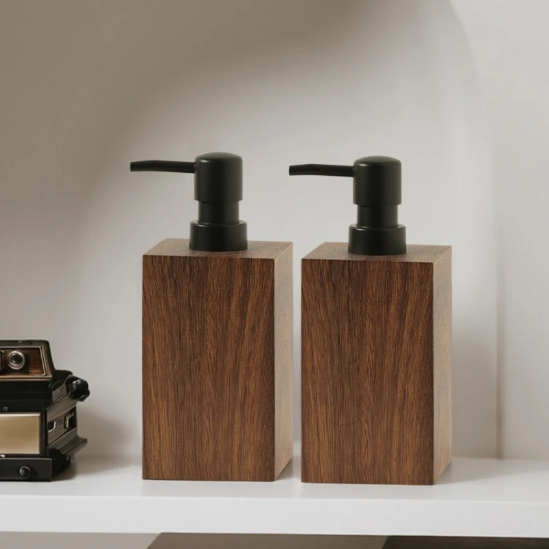 Luxury Walnut Wood Press-type Lotion Dispenser Empty Bottle Hotel Soap Liquid Dispenser Sink Lotion Bottle Bathroom Accessories