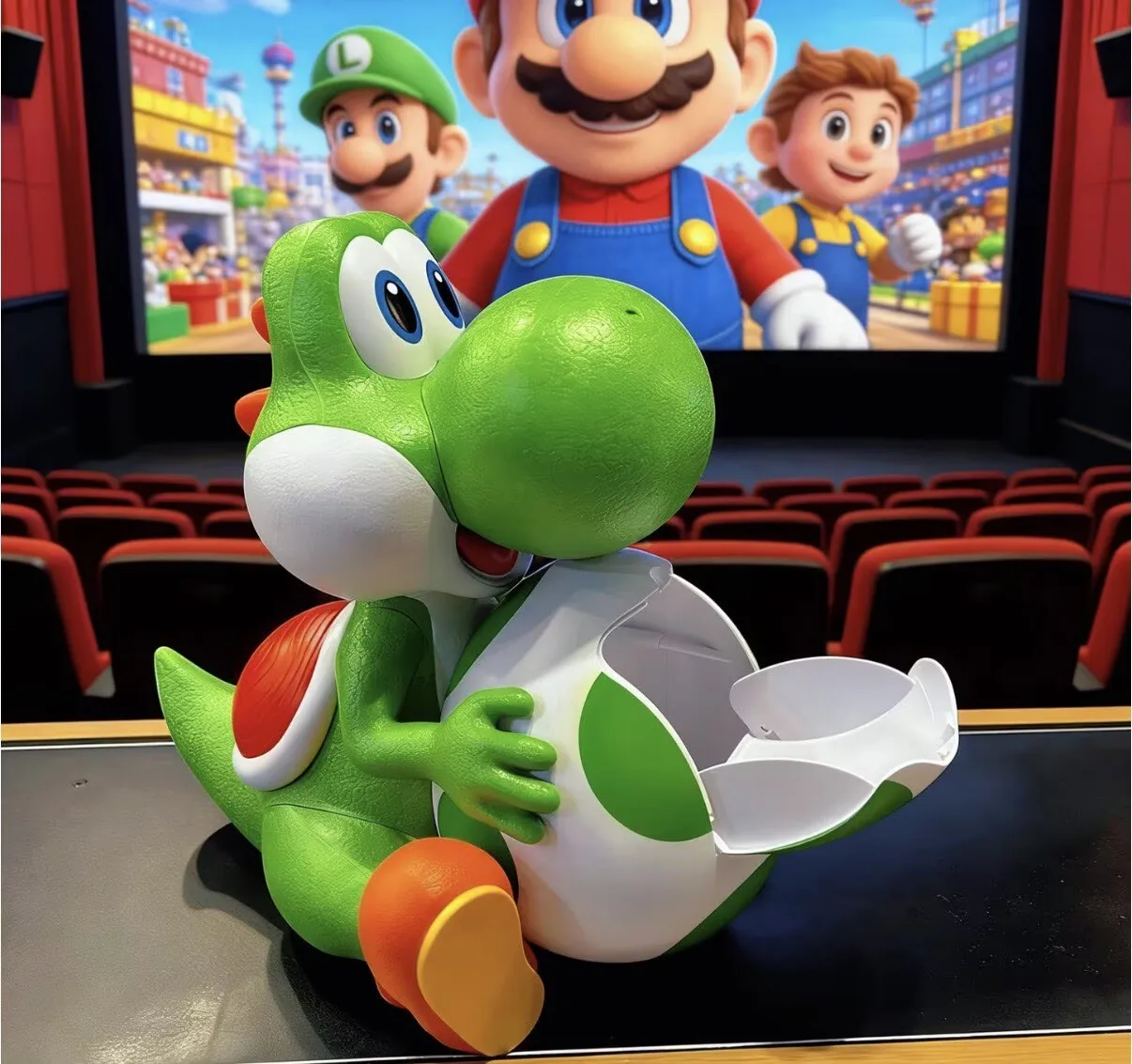 Genuine Universal Super Mario Galaxy Movie Yoshi & Luma Popcorn Buckets Light-Up Movie Merchandise Model Toy Gifts view 2