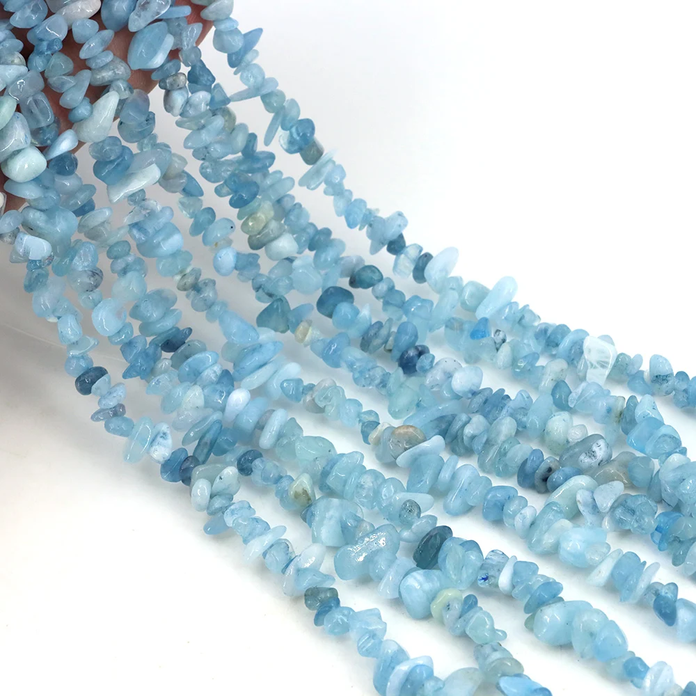 5-8mm Natural Stone Aquamarine Chip Beads Irregular Small Tumbled Gemstone for Jewelry Making Diy Necklace Bracelet Accessories