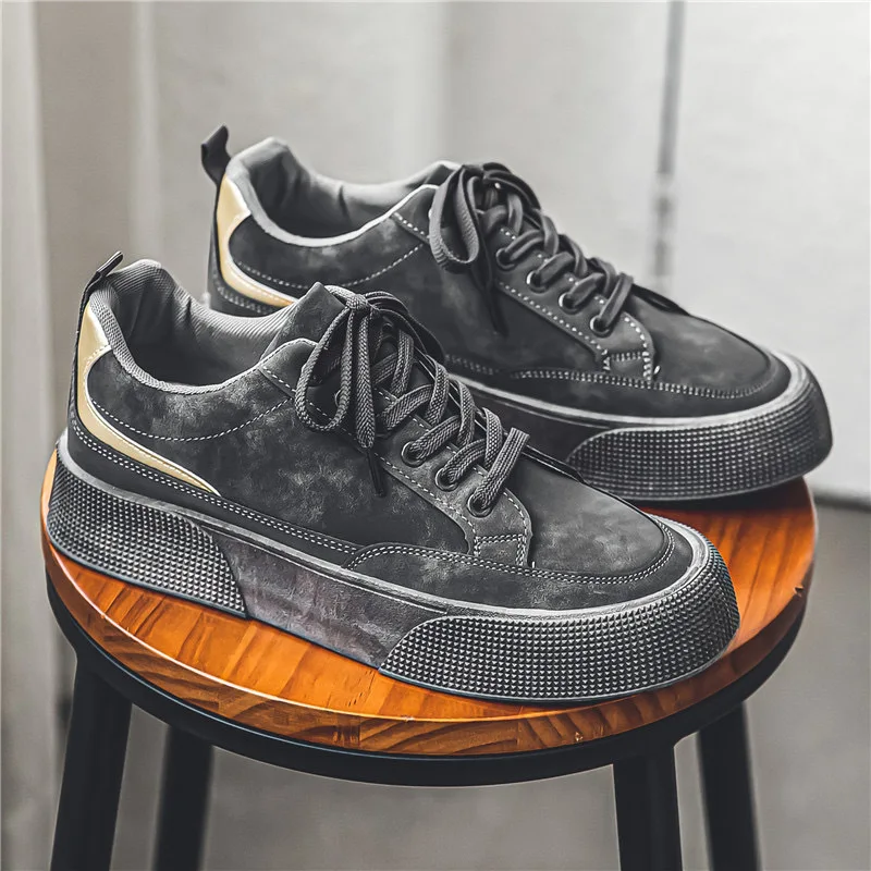 

Весенне-осенние новые мужские уличные кроссовки, модные универсальные повседневные туфли для доски, износостойкие спортивные кроссовки с мягкой подошвой