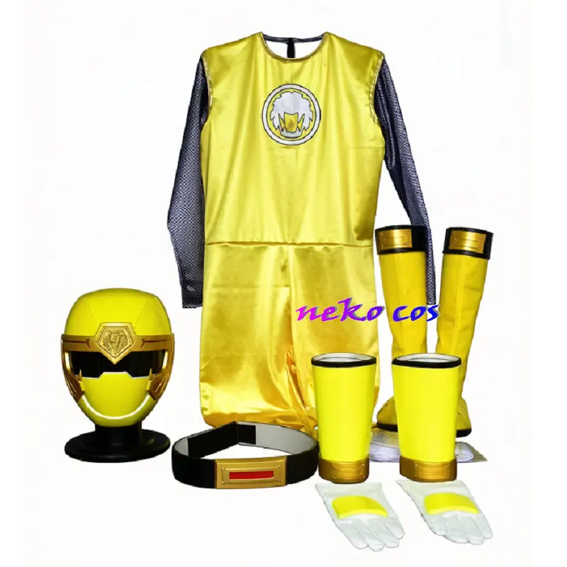 

nekocos Ninpu Sentai Hurricaneger Hurricane Yellow fullset bodysuit mask belt shoes armcover golves Cosplay Costume Custom Size