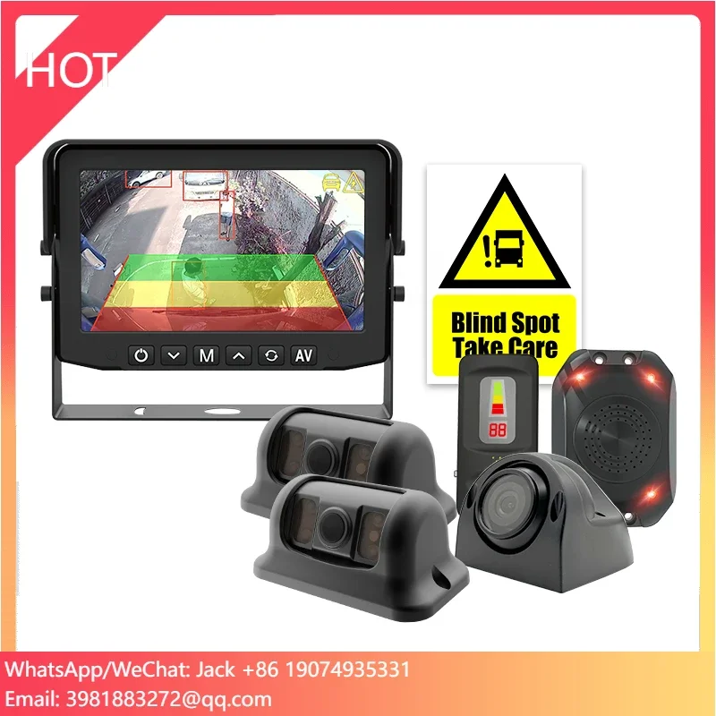 ระบบตรวจจับจุดบอด AI BSD สำหรับรถบรรทุก พร้อมระบบตรวจจับคนเดินถนน ยานพาหนะ และจักรยานยนต์ แจ้งเตือนผู้ขับขี่เพื่อความปลอดภัย