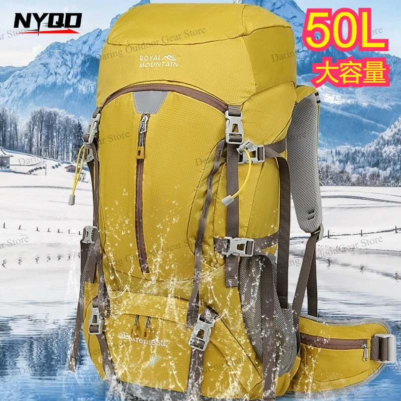 

50L Large Capacity Mountaineering Backpack, Suspension Lightweight Outdoor Hiking Trekking Bag, Travel Camping Climbing Rucksack