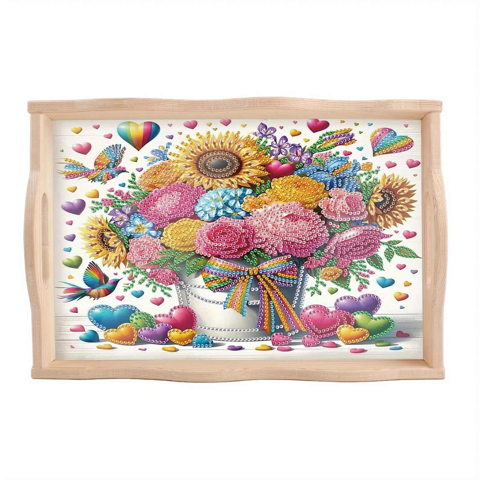 

Поднос для алмазной живописи с наборами ручек для взрослых, букет цветов, тарелка для хранения ромбовидного ужина, декор ручной работы, подарок