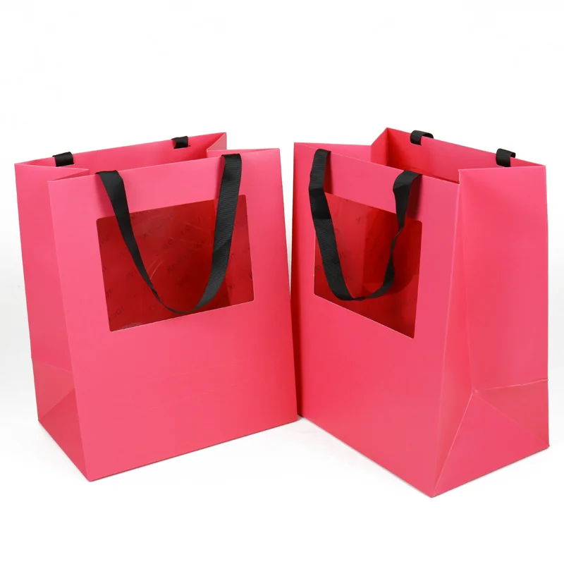 

100pcs size 40x30x10cm aluminium inside green makeup gift bags shop tote custom white shopping laminated grocery shopper window