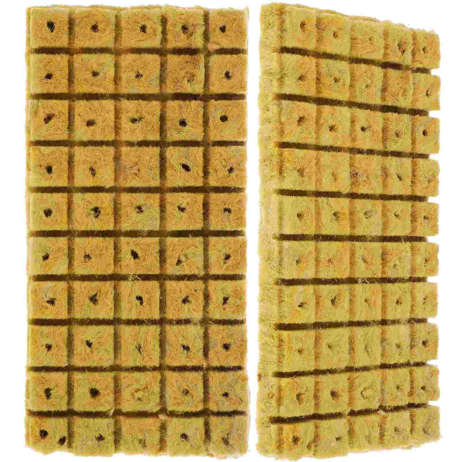 

100 Pcs Gardenrock Woolasbestos Plant Cubes Cultivation Nursery Block Seedlings Soil Soilless Compression Nature