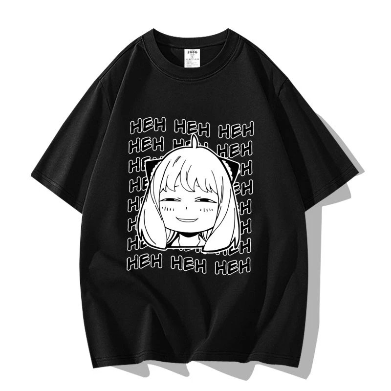 مينيسو جاسوس X الأسرة انمي ياباني أنيا فورجر جرافيك طباعة تي شيرت الشارع الشهير الرجال النساء موضة قصيرة الأكمام حجم كبير للجنسين #2