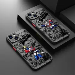 Matte Frosted Phone Case for iPhone 15 14 13 Pro Max 12 11 Mini XR XS X 8 7 6 Plus Cover Japanese Manga Great Mazinger