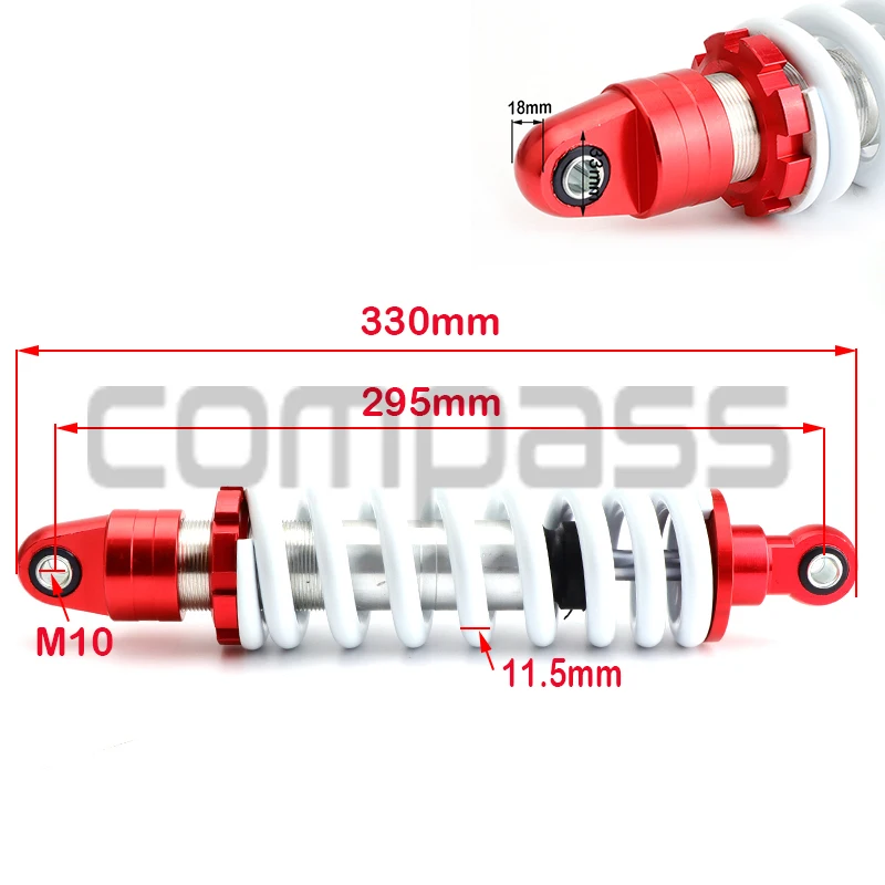 295mm Shock Absorber Is Suitable for Off-road Motorcycles ATVs Rear Shock Absorber Damping Adjustable