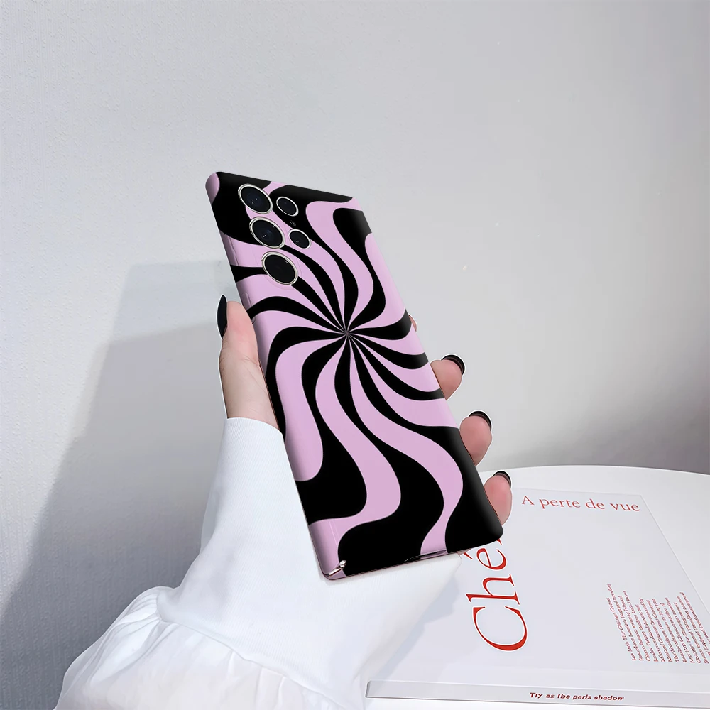 Custodia per telefono Swirl Hue per Samsung Galaxy S25 Ultra S24 S23 Ultra Plus Cover posteriore lucida a doppio strato