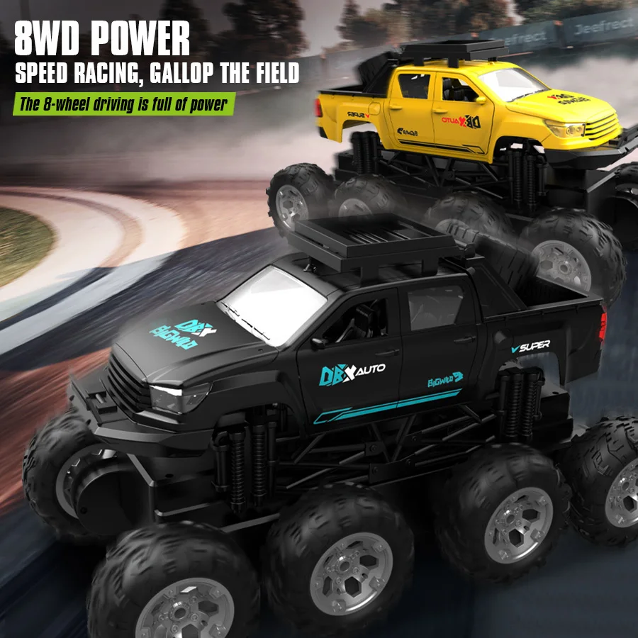 JJRC Q166 8x8 2.4G Rc Off Road Trucks Large Eight Wheel Multi Terrain Climbing Armored Vehicle Electric Toy Cars Prezent urodzinowy