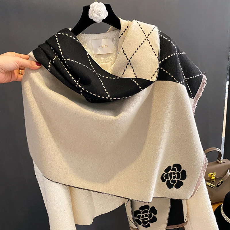 Winter Scarf Women Luxury Floral Print Female Shawl Wrap Elegant Poncho Lady Thick Warm Blanket Gift Echarpe Pashmina 2026